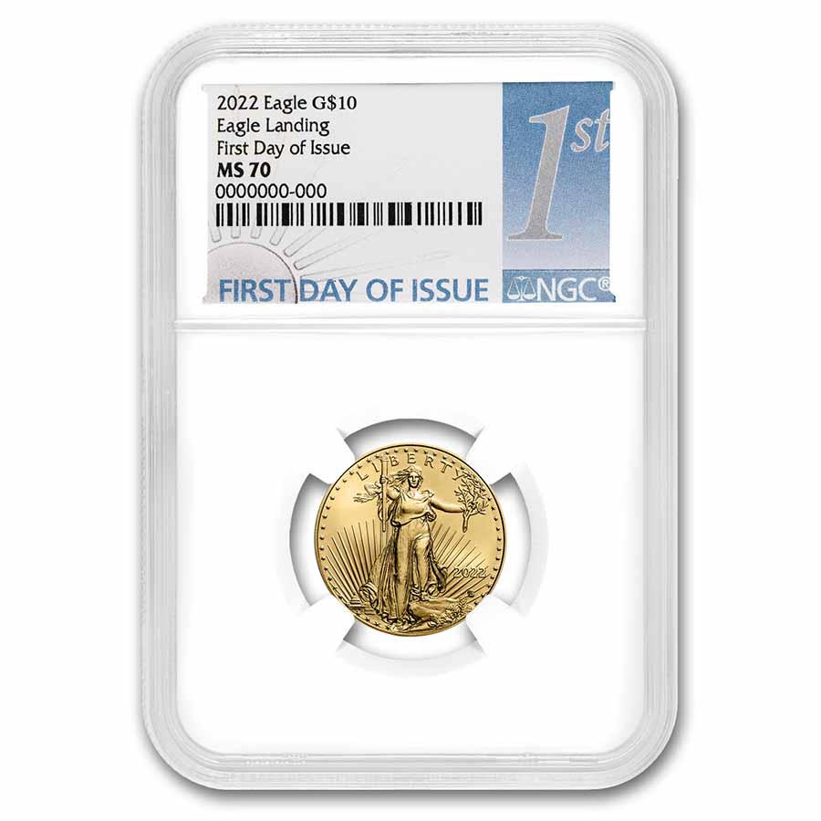 1/10 oz NGC MS70 First Day Issue 1st Label Black 2018 American Gold Eagle $5 