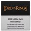 2022 1/4 oz Gold Coin $25 The Lord of the Rings: Helm's Deep