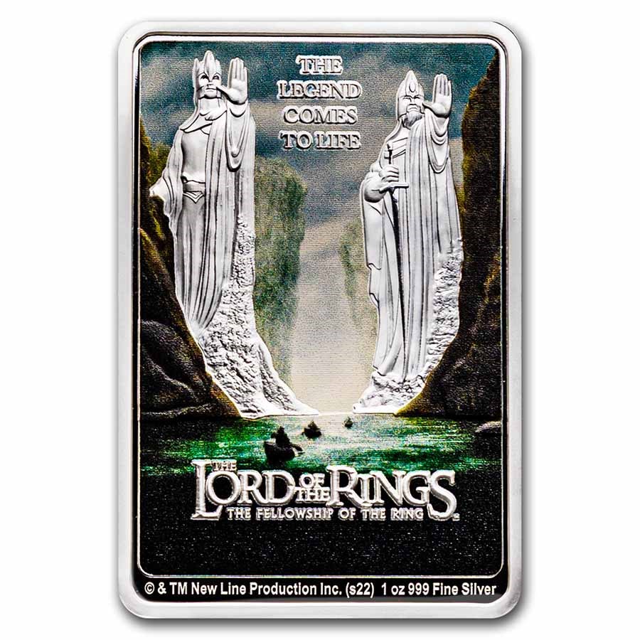 2022 1 oz Ag Coin $2 LOTR: Fellowship of the Ring Movie Poster