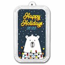 2022 1 oz Ag Colorized Bar - APMEX (Happy Holidays Polar Bear)