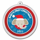 2022 1 oz Ag Colorized Round - APMEX (Baby's First Christmas)