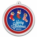 2022 1 oz Ag Colorized Round - APMEX (Merry Christmas Stockings)
