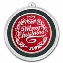 2022 1 oz Ag Colorized Round - APMEX (Rosy Red Merry Christmas)