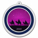 2022 1 oz Ag Colorized Round - APMEX (Three Wise Men Purple)