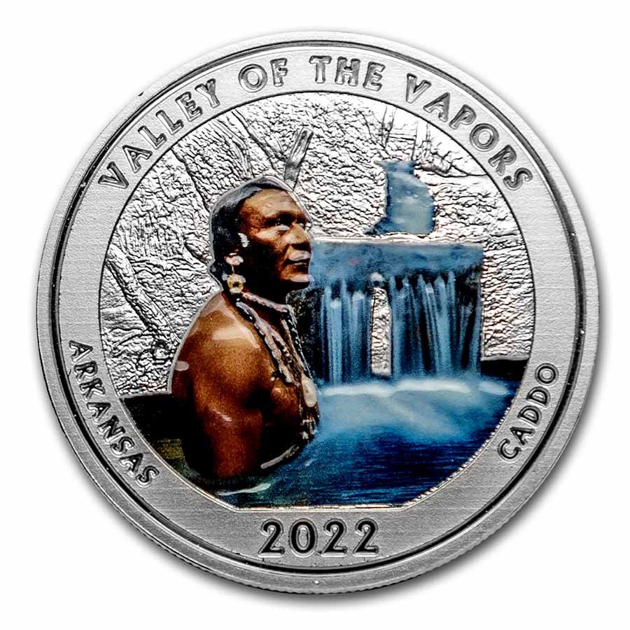 2022 1 oz Ag NATB Arkansas Hot Spring National Park (Colorized)