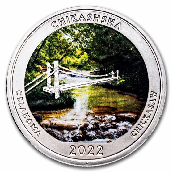 2022 1 oz Ag NATB Oklahoma Chickasaw Colorized (No COA)