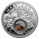 2022 1 oz Ag Treasures of the U.S. Maryland Blue Crab Shell