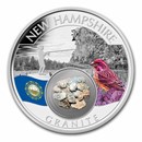 2022 1 oz Ag Treasures of the U.S. New Hampshire Granite (Color)