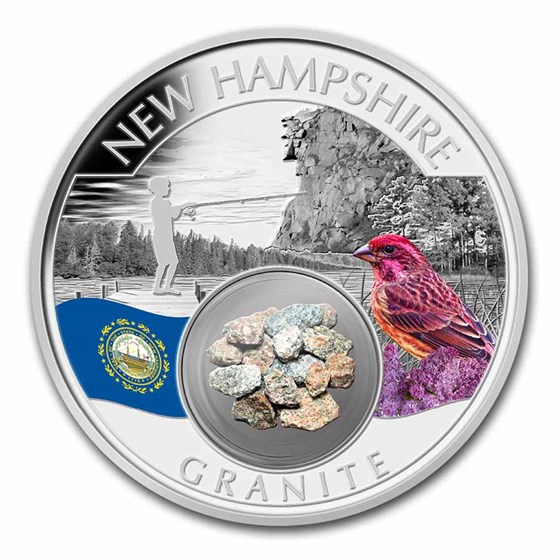 2022 1 oz Ag Treasures of the U.S. New Hampshire Granite (Color) 2022 1 oz Ag Treasures of the U.S. New Hampshire Granite (Color)