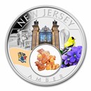 2022 1 oz Ag Treasures of the U.S. New Jersey Amber (Colorized)