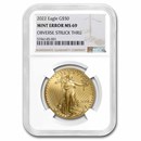 2022 1 oz American Gold Eagle MS-69 NGC (Obv Mint Error)