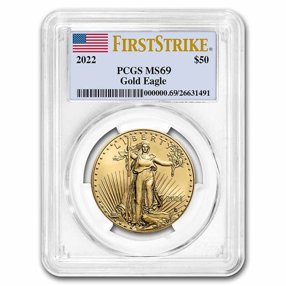 2022 1 oz American Gold Eagle MS-69 PCGS (FirstStrike®) 2022 1 oz American Gold Eagle MS-69 PCGS (FirstStrike®)