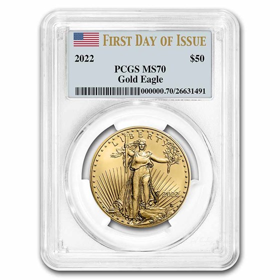 2022 1 oz American Gold Eagle MS-70 PCGS (First Day of Issue) 2022 1 oz American Gold Eagle MS-70 PCGS (First Day of Issue)