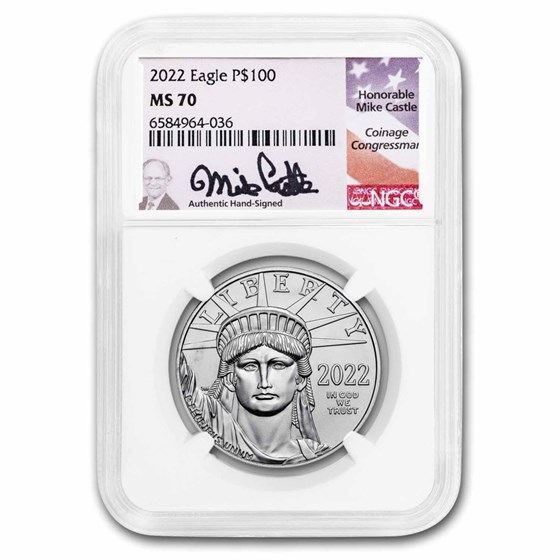2022 1 oz American Platinum Eagle MS-70 NGC (Castle) 2022 1 oz American Platinum Eagle MS-70 NGC (Castle)