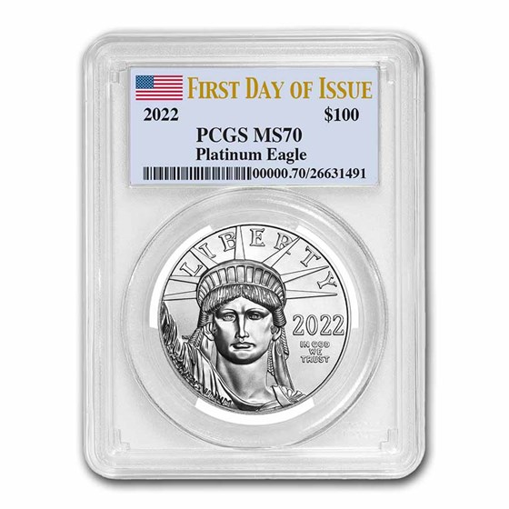2022 1 oz American Platinum Eagle MS-70 PCGS (First Day of Issue)