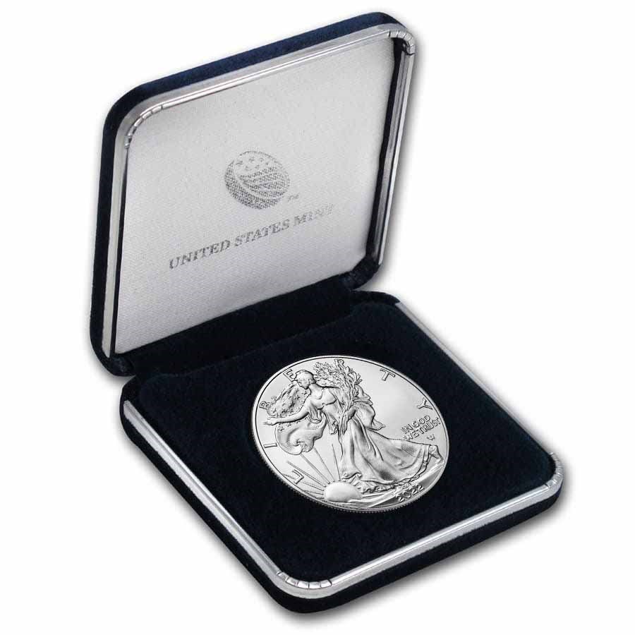Buy 2022 1 oz Silver Eagle BU with US Mint Box APMEX