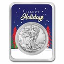 2022 1 oz American Silver Eagle - w/Happy Holidays Trees Card