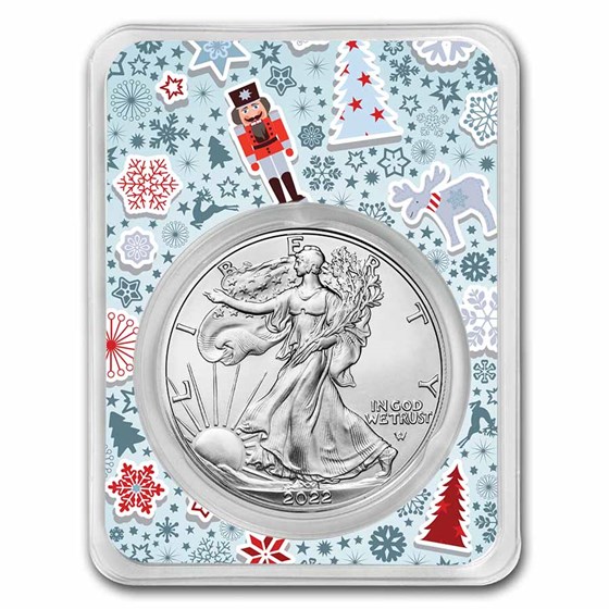 2022 1 oz American Silver Eagle - w/Nutcracker Collage Card 2022 1 oz American Silver Eagle - w/Nutcracker Collage Card