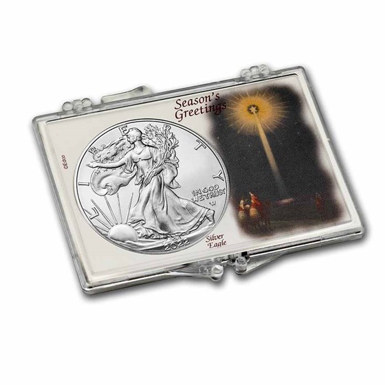 2022 1 oz American Silver Eagle - w/Snap-Lock, Season's Greetings 2022 1 oz American Silver Eagle - w/Snap-Lock, Season's Greetings