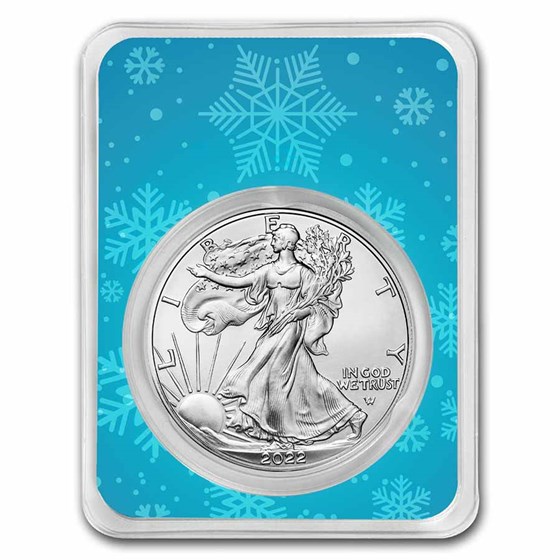 2022 1 oz American Silver Eagle - w/Snowflakes Card