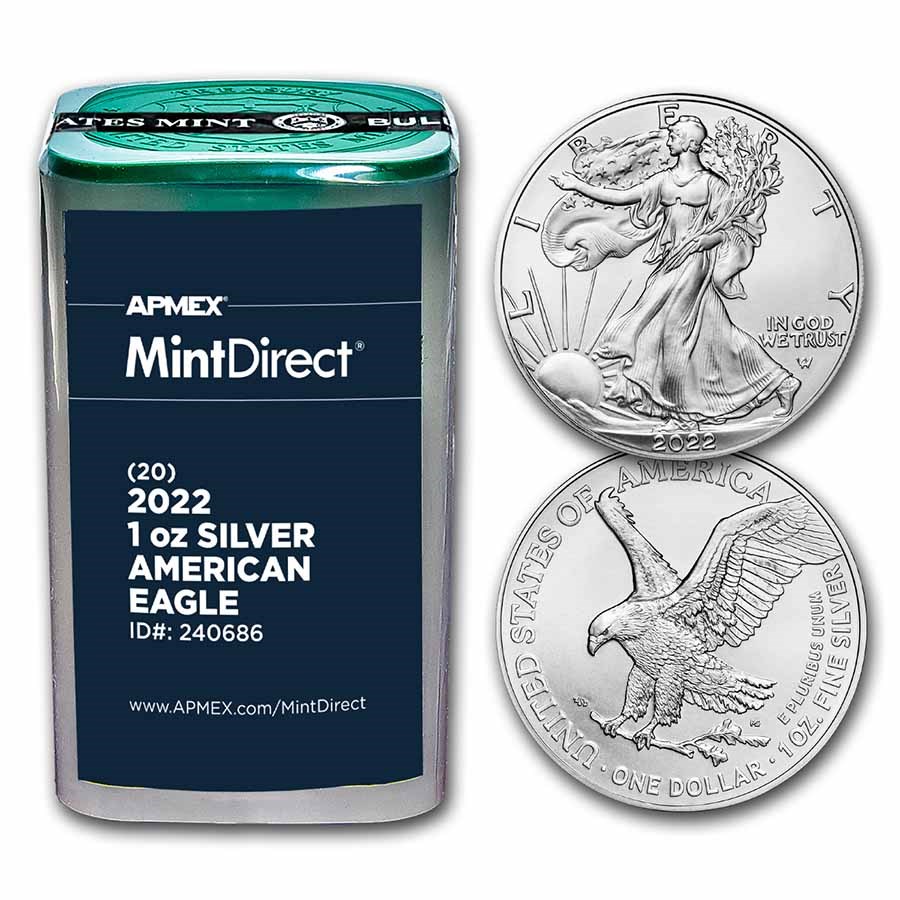2022 1 oz American Silver Eagles (20-Coin MintDirect® Tube)