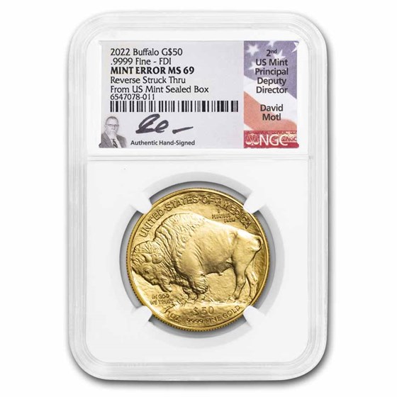 2022 1 oz Gold Buffalo MS-69 NGC (FDI, Rev Struck Thru, Motl) 2022 1 oz Gold Buffalo MS-69 NGC (FDI, Rev Struck Thru, Motl)
