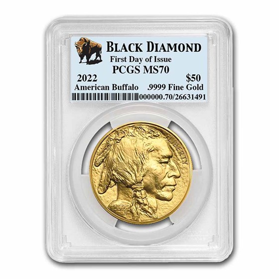 2022 1 oz Gold Buffalo MS-70 PCGS (FDI, Black Diamond) 2022 1 oz Gold Buffalo MS-70 PCGS (FDI, Black Diamond)