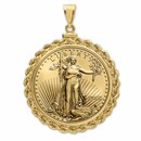 2022 1 oz Gold Eagle Pendant (Rope-ScrewTop Bezel)