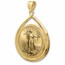 2022 1 oz Gold Eagle Teardrop Pendant (Prong Bezel)