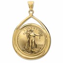 2022 1 oz Gold Eagle Teardrop Pendant (Prong Bezel)