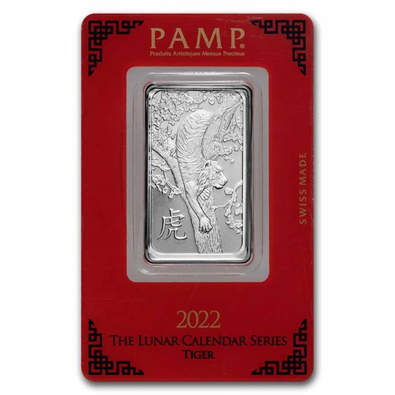 2022 1 oz Platinum Bar - PAMP Suisse (Year of the Tiger) 2022 1 oz Platinum Bar - PAMP Suisse (Year of the Tiger)