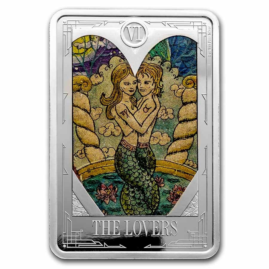 2022 1 oz Silver $2 Tarot Cards: The Lovers
