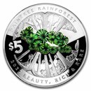 2022 1 oz Silver $5 Australia Rainforest Domed Proof (Box & COA)