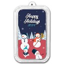 2022 1 oz Silver Colorized Bar - APMEX (Cheery Snowmen)