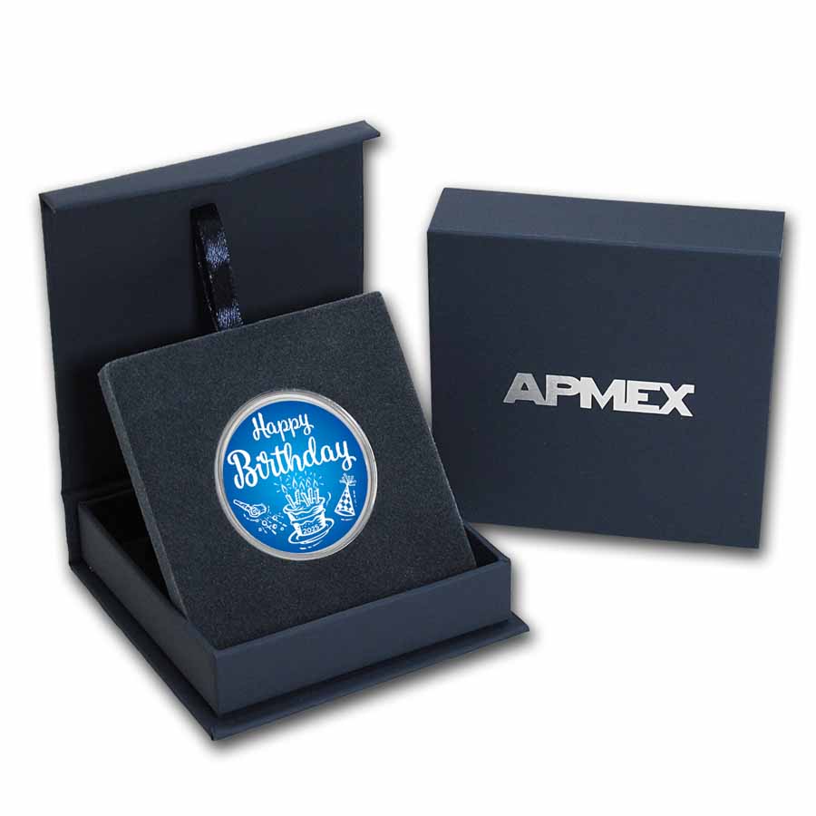 - SKU#218226 God Bless America, Eagle 1 oz Silver Colorized Round APMEX 