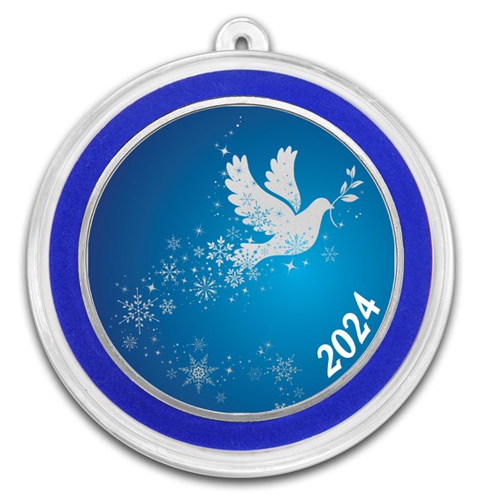 2022 1 oz Silver Colorized Round - APMEX (Dove Snowflakes) 2022 1 oz Silver Colorized Round - APMEX (Dove Snowflakes)