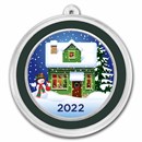 2022 1 oz Silver Colorized Round - APMEX (Snowman & Cozy House)