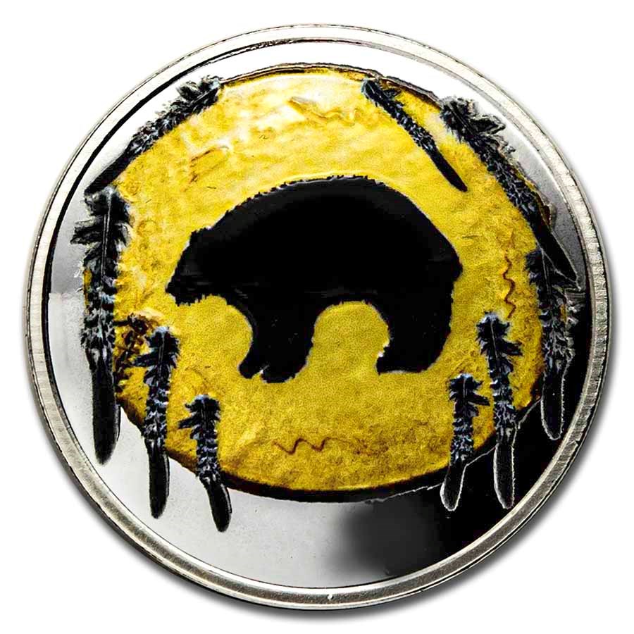 2022 1 oz Silver Domed Native American Weapons Blackfoot Maul