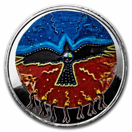 2022 1 oz Silver Domed Native American Weapons Eskimo Harpoon 2022 1 oz Silver Domed Native American Weapons Eskimo Harpoon