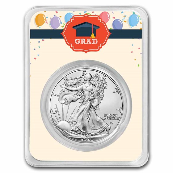 2022 1 oz Silver Eagle - w/Grad Balloons Card, In TEP 2022 1 oz Silver Eagle - w/Grad Balloons Card, In TEP