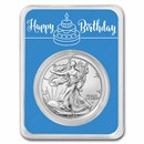 2022 1 oz Silver Eagle - w/Happy Birthday, Blue Card, In TEP