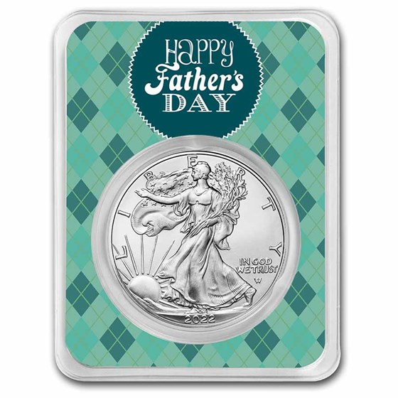 2022 1 oz Silver Eagle - w/Happy Father's Day, Argyle, In TEP 2022 1 oz Silver Eagle - w/Happy Father's Day, Argyle, In TEP