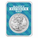 2022 1 oz Silver Eagle - w/Happy Father's Day, Plaid Card, In TEP
