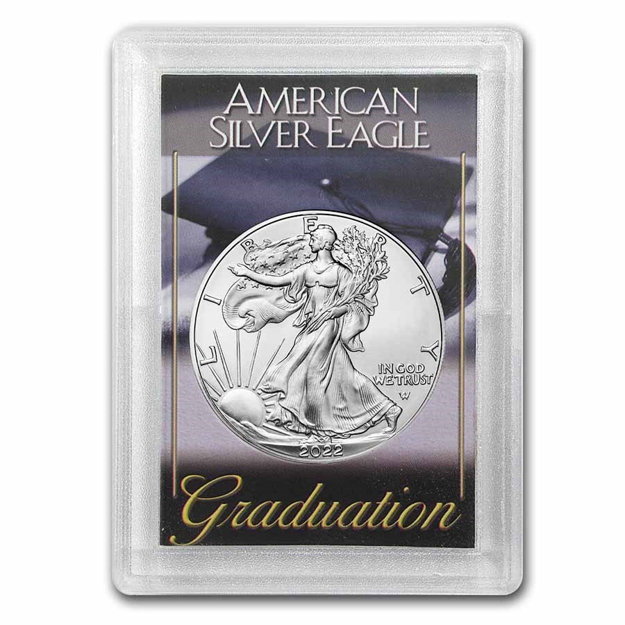 2022 1 oz Silver Eagle - w/Harris Holder, Graduation Design