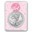 2022 1 oz Silver Eagle - w/"It's A Girl", Pink Card, In TEP
