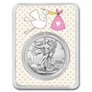 2022 1 oz Silver Eagle - w/"It's A Girl", Stork Card, In TEP