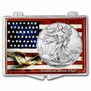 2022 1 oz Silver Eagle - w/Snap-Lock, American Flag & Eagle