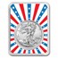 2022 1 oz Silver Eagle - w/Stars & Stripes Burst Card, In TEP