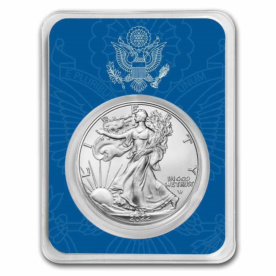 2022 1 oz Silver Eagle - w/United States Seal Card, In TEP