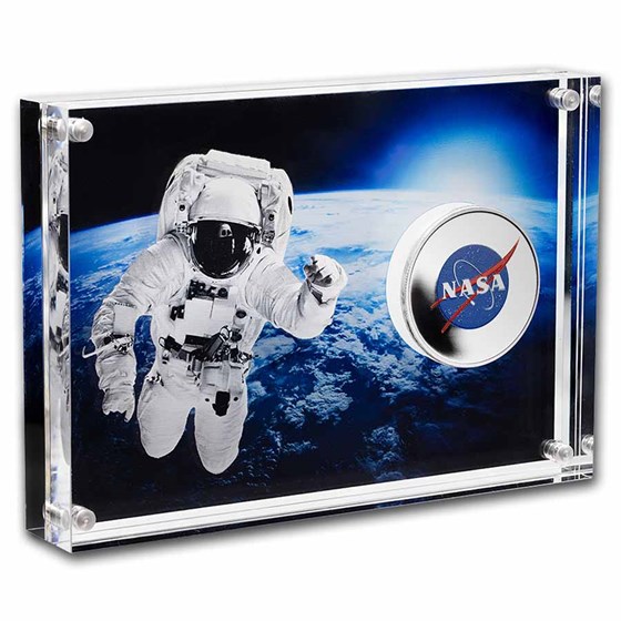2022 1 oz Silver NASA Meatball Logo Proof (w/Case & COA) 2022 1 oz Silver NASA Meatball Logo Proof (w/Case & COA)